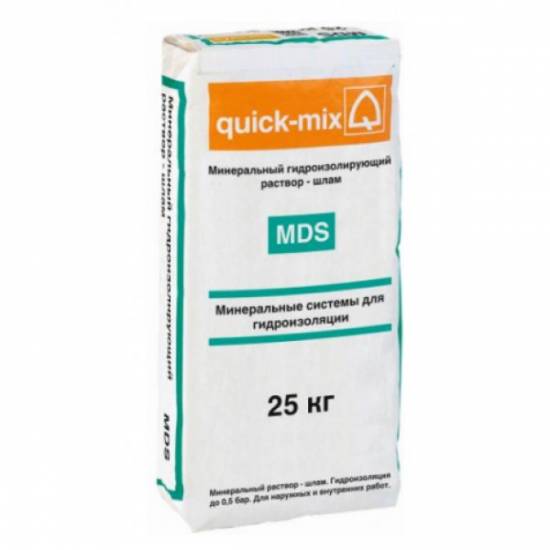 Минеральный гидроизолирующий раствор-шлам Quick-mix MDS