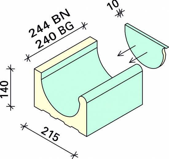 Лоток Interbau конечный правый 244x215x140, арт. 5106